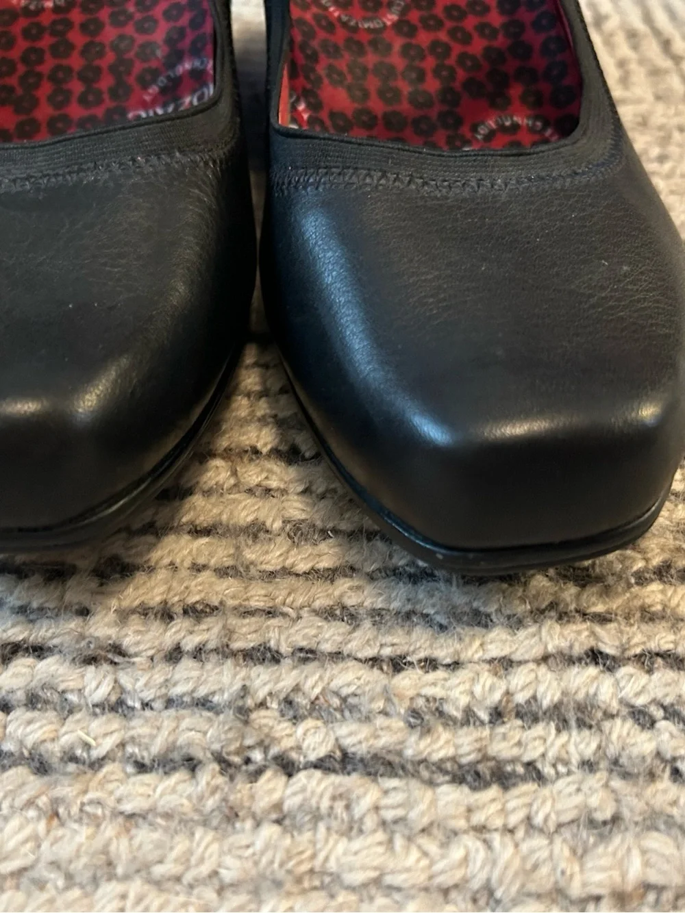 Aetrex Black Leather Mary Jane Wedge Heels Mozaic Technology Size 11 A/B Women’s